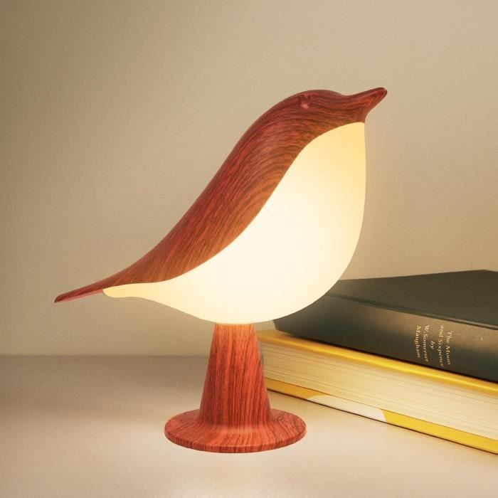 Lampe de Chevet Tactile - Bird Design - Rechargeable USB - 3 Modes Dimmable - 3000K-6000K