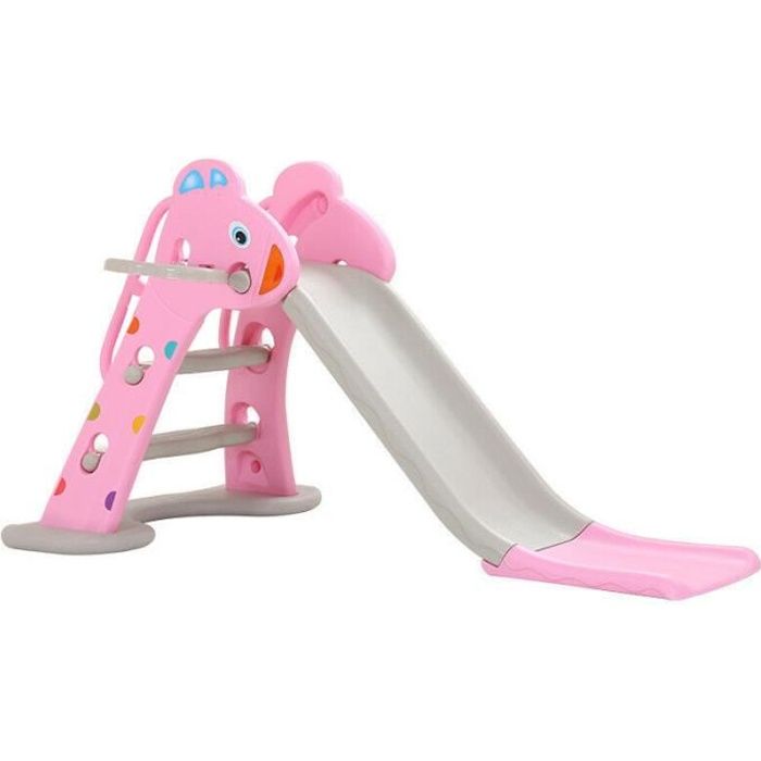 Toboggan Bebe Enfant Glisse De 1 3m Rose Exterieur Et Interieur Jeu Plein Air Cdiscount Jeux Jouets