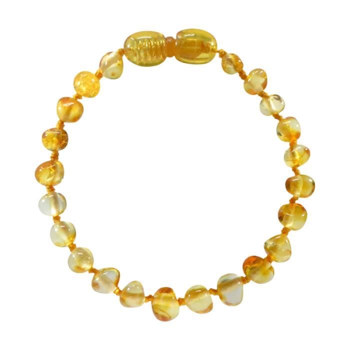 Bracelet d'ambre - Bébé/Nourrisson - Honey -Soulage les poussées dentaires -Pierres naturelles -Idée cadeau -Puériculture - Bienfait