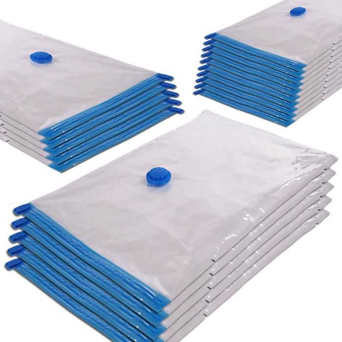 20pcs Sac De Rangement Sous Vide Housse Compresseur d'air （10*40x60cm  5*60x80cm 5*70x120cm）