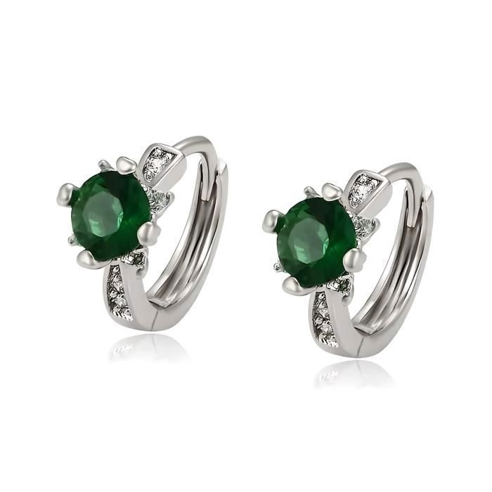 Boucles d/'oreilles enfants puces en argent dauphin pierre en cristal bleu clair