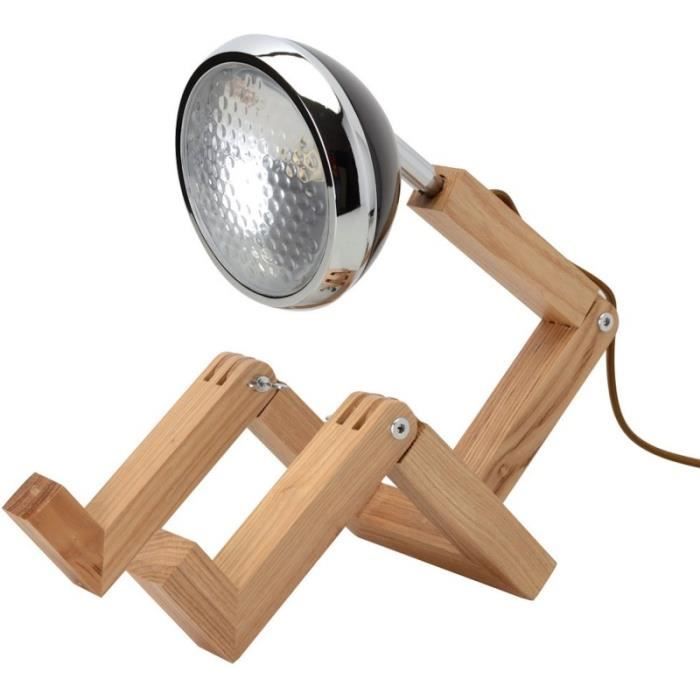 lampe articulee orientable bonhomme led bois mister woody noir h30 a 56 x 15 3 x 19 a 27 5 cm cdiscount maison