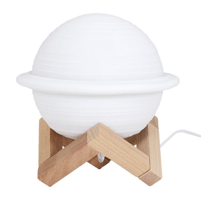 Lampe ronde avec support en bois Saturne Lampe ronde avec support en bois Saturne