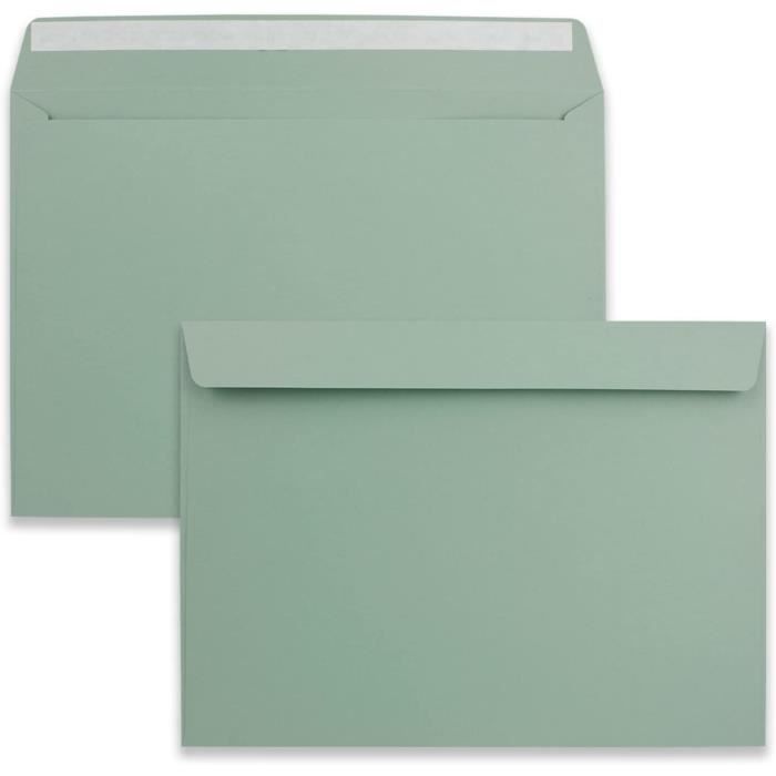Lot de 10 grandes enveloppes XXL DIN C4 en eucalyptus (vert) - 22,9 x ...