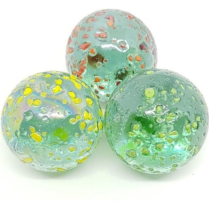 Filet De 25 Billes Pépite Bleu (24 Billes + 1 Calot) - Billes En Verre Pour Jeu Ou Décoration - 3