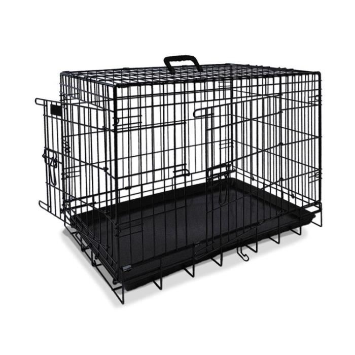 NOBBY Cage de transport métallique noire pour chien 93 x 62 x 69cm