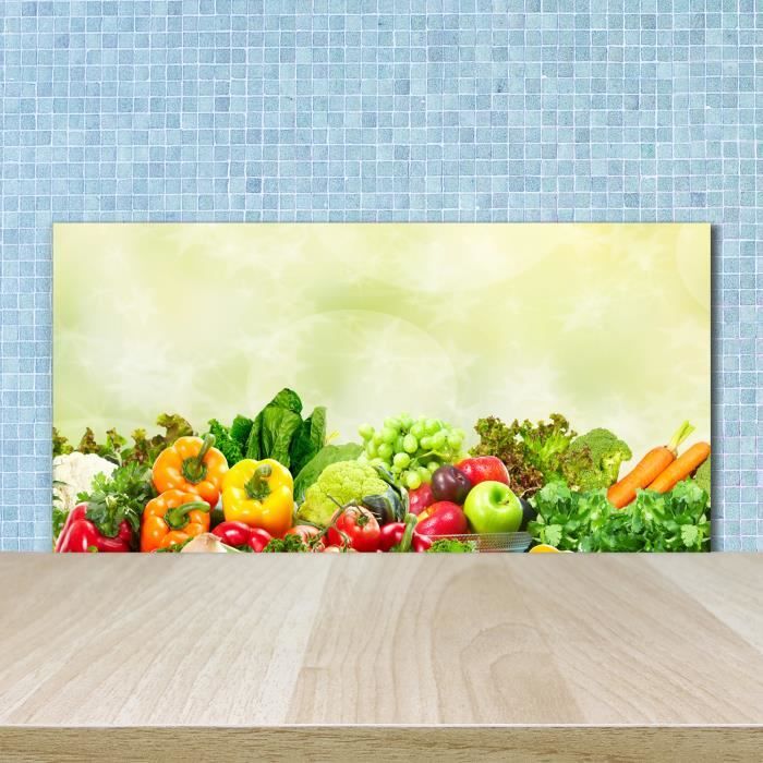 Panneau Décoratif Cuisine Tulup Sur Verre – 100x50cm – Motif Fruits Multicolore