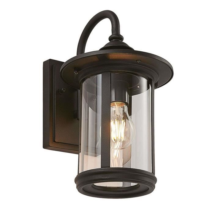 Lindby applique extérieure forme lanterne à intensité variable Zayn en aluminium noir 9624759