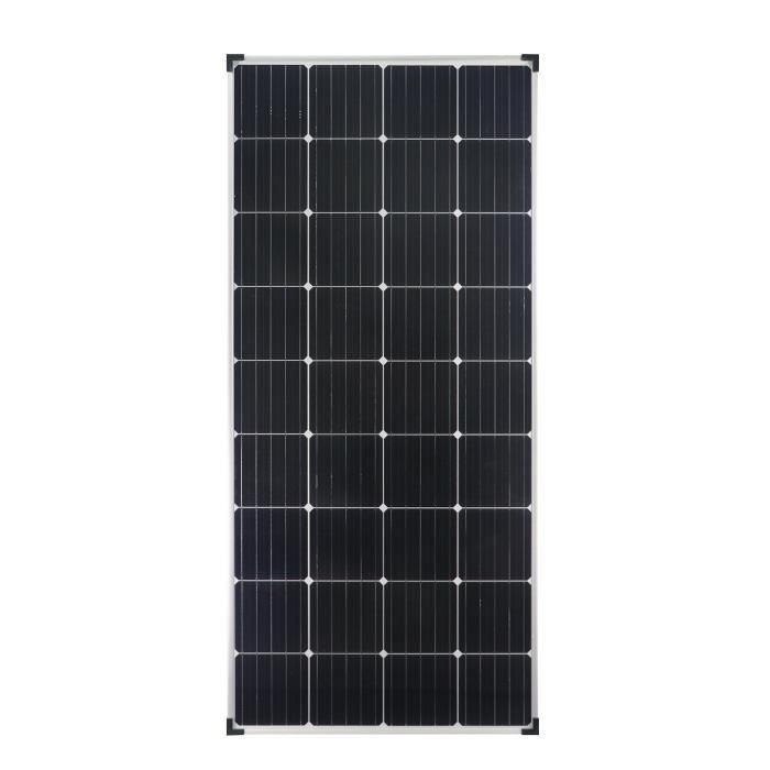 Enjoysolar® Module solaire monocristallin 150 W 12 V Panneau solaire mono 150 W idéal pour le jardin, camping-car, caravane