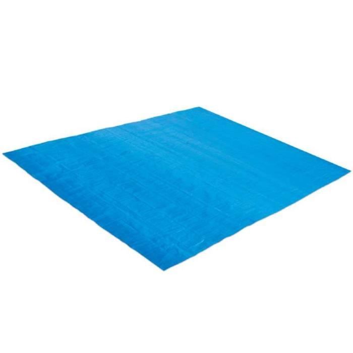 Tapis de sol pour piscine hors-sol Summer Waves - Carré - Bleu - 4,82 x 4,82 m