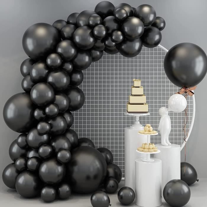 Kit Arche De Ballons Rouge Et Noir - 134 Ballons Latex + Guirlande - Pour Fête Casino, Anniversaire, Diplôme, Soirée