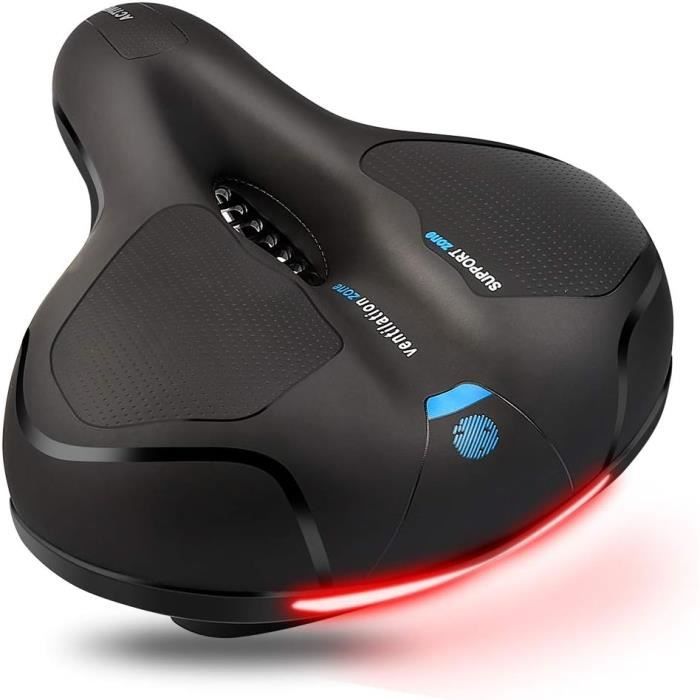 Selle Viscount Gel Touring Vintage Pour Vélo De Route - 230 X 155 Mm, Noir, Occasion