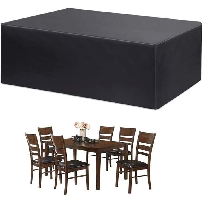 Bache Salon de Jardin, Housse Table de Jardin,Protection extérieure résistante imperméable de Meubles 420D Oxford(180x120x74cm)