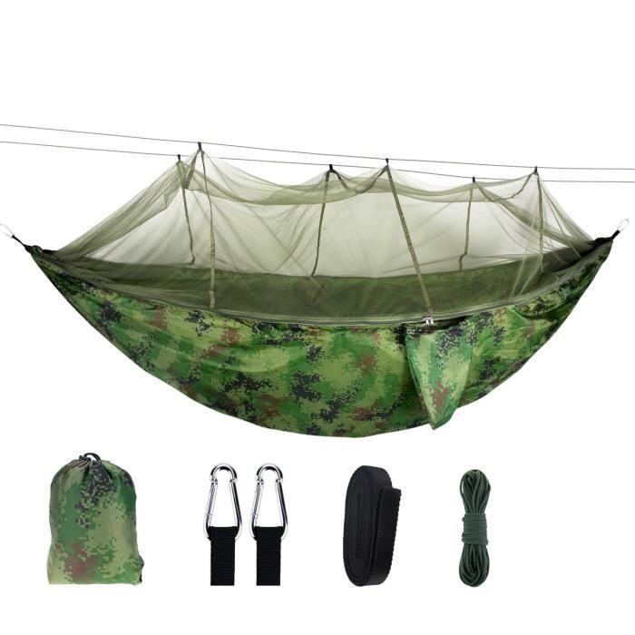 hamac de camping en plein air, tente ultralégère portable, lit suspendu pour 1 à 2 personnes avec moustiquaire, hamac de couchage