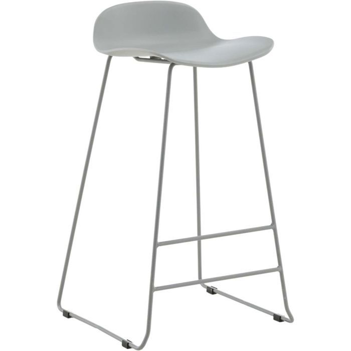 Tabouret de bar en acier et plastique Wave gris Tabouret de bar en acier et plastique Wave gris
