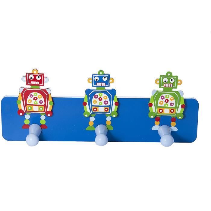 Mural Patere Porte Manteaux Crochet Robot Bleu Pour Chambre De Garcon Et Bebe Garcon Pouponniere A394 Cdiscount Maison