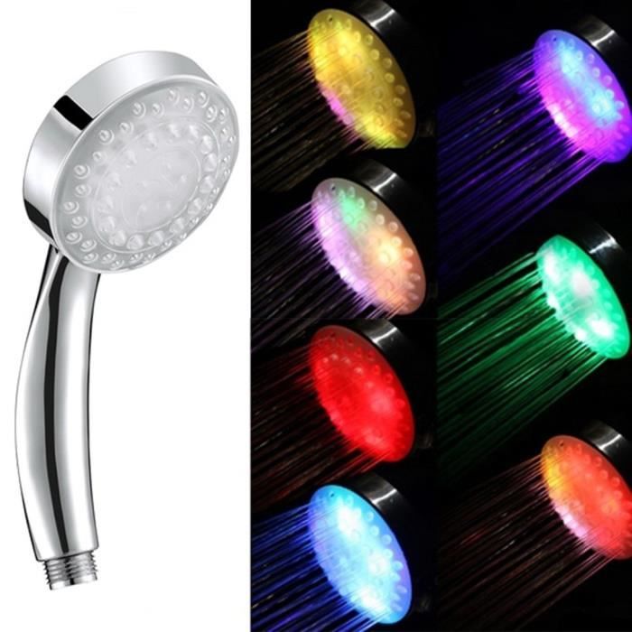 Pomme de douche LED Salle de bains 7 couleurs changeant robinet d'eau Glow