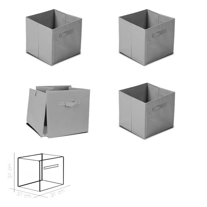 2 Boîtes de Rangement 30x30x30 - Compatible avec IKEA Kallax - Panier  Pliable - Cdiscount Maison