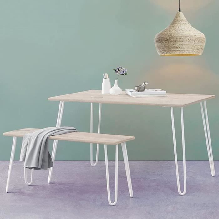 Lot de 4 Pieds de Table DIY Pied Meuble Scandinave en Acier - Blanc