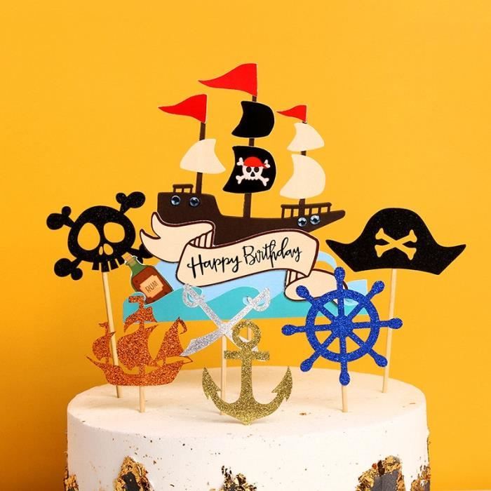 Navire De Drapeau De Pirate Couleur Decoration De Moto Verses Filles Joyeux Anniversaire Montre De Voiture Cdiscount Maison