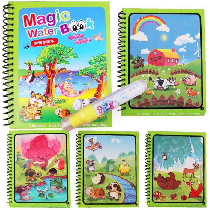 Livre de coloriage à l'eau enfant réutilisable avec stylo Livre de coloriage à l'eau enfant réutilisable avec stylo