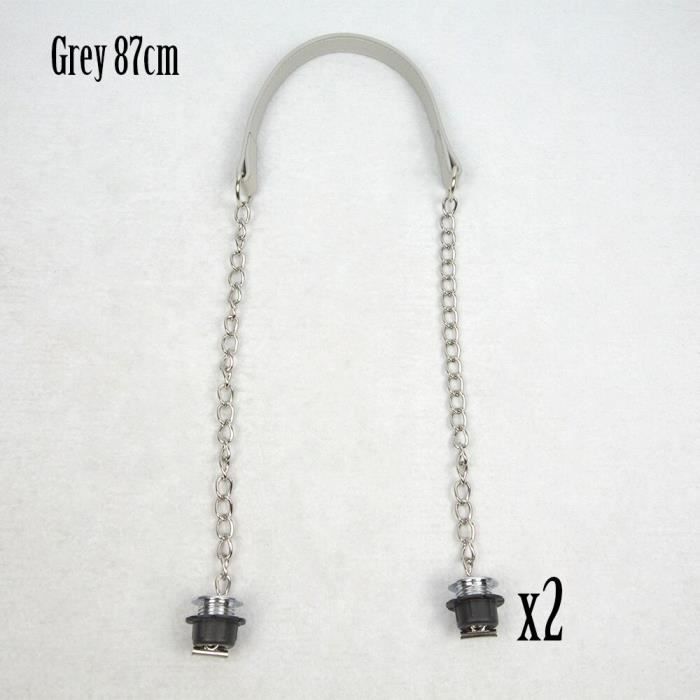 Sac ?� main - Femme - Cha?�ne longue en argent - 87 cm - Poign?�es amovibles - Gris Gris 