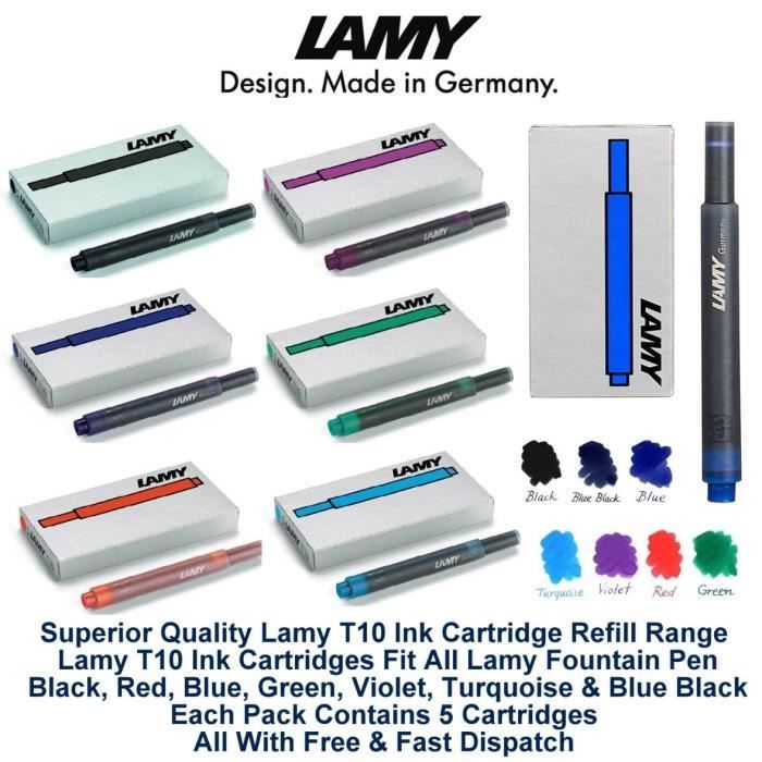 Compatible Lamy Safari Stylo plume Cartouche d'encre T10 recharges