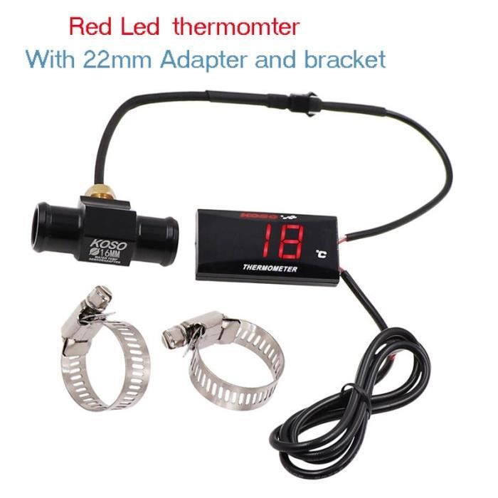 Thermomètre Numérique Universel pour Moto avec 18/22mm Adapter