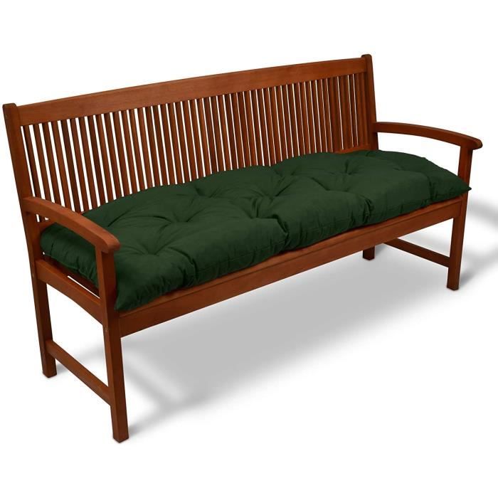 Coussin pour banc Vert meuble mobilier de jardin vert 110x45cm Impermeable 