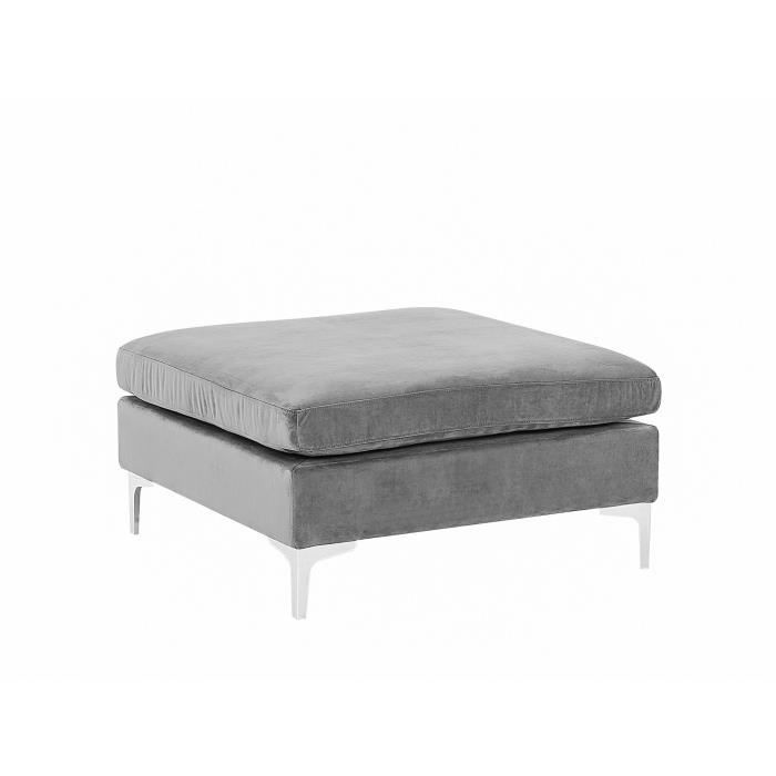 Pouf ottoman en velours gris - Beliani - EVJA - Design contemporain - Confortable et élégant Pouf ottoman en velours gris - Beliani - EVJA - Design contemporain - Confortable et élégant