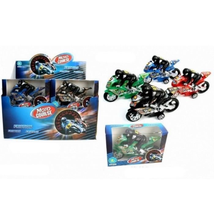 BG Coffret 3 Moto DE Course 16 X 9.5 CM Friction Jouet Cadeau pour Enfant 
