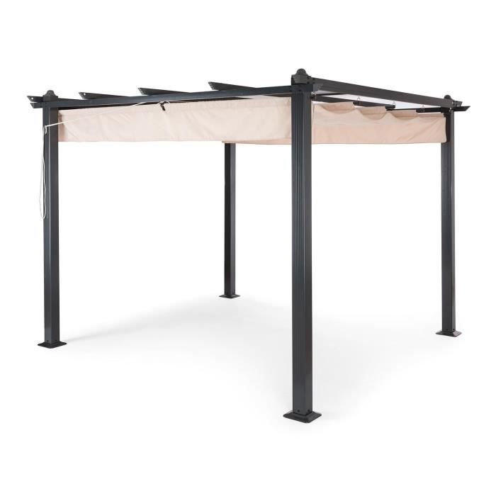 Tonnelle Auvent Mobile Blumfeldt Pantheon Tonnelle Pergola Auvent 3x3m Aluminium Abri