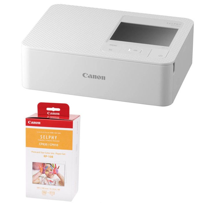 Canon imprimante selphy cp1500 blanc+ rp108