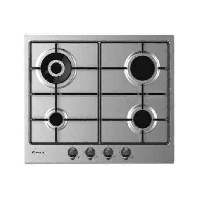 Table de cuisson au gaz Inox 4 feux 60 cm Brûleur double couronne 9 25 kW