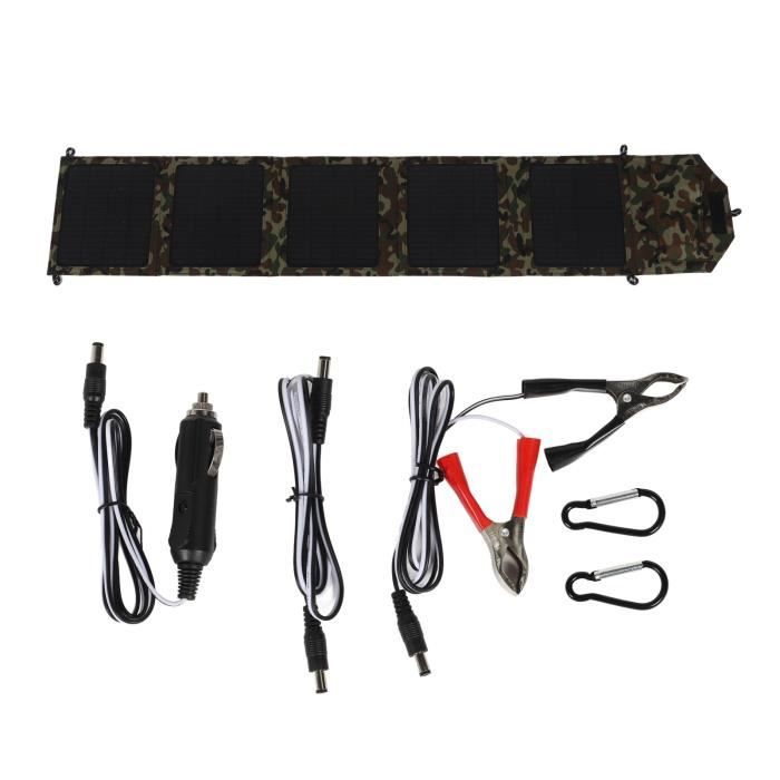 Panneau Solaire Portable Pliable 50W - Chargeur Solaire Pour Téléphone - Compact, Léger - Pour Camping, Randonnée, Voiture - 2