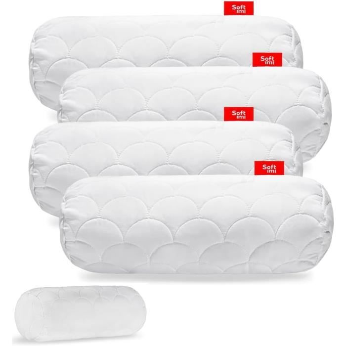 Set De 4 Oreillers 60x60 Cm Softimi - Anti-Allergique, Réglable, Lavable 60°C - Microfibre Et Siliconé