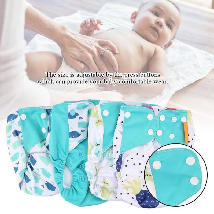 Couvre Couche En Tissu 4 Pieces Ensemble Couverture De Couche Culotte En Tissu Bebe Lavable Reutilisable Housse De Couche Cdiscount Puericulture Eveil Bebe