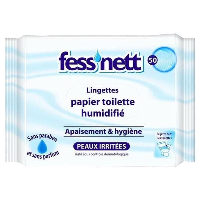 Fess'nett Papier Toilette Humide “Peaux Irritées” 50 Lingettes (lot de 6) -  Cdiscount Au quotidien
