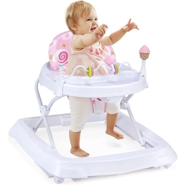 GOPLUS Trotteur B b Pliable de 3 Jouets et Hauteur R glable