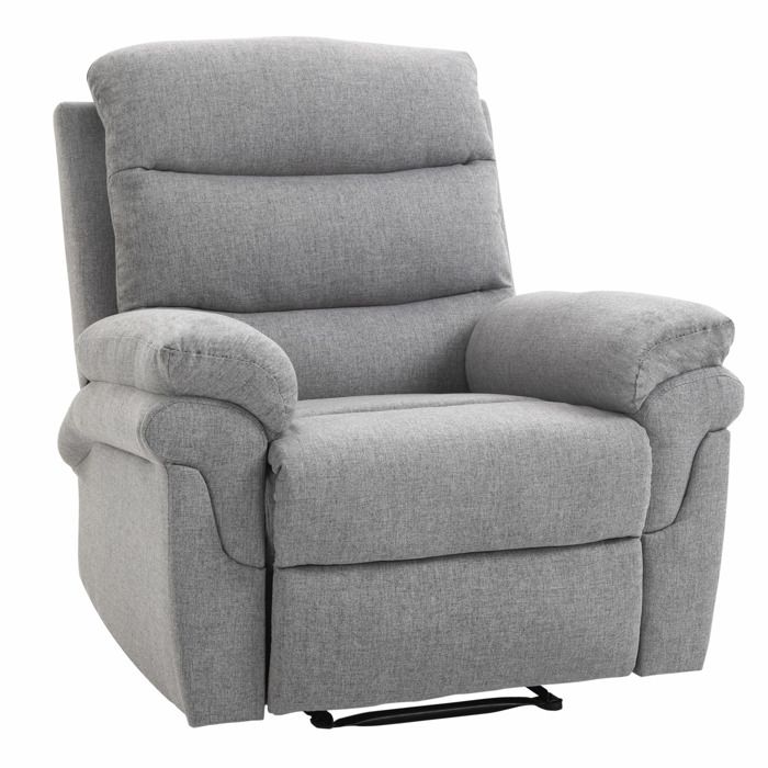 Fauteuil relaxation inclinable HOMCOM Garnissage mousse 91x92x102cm Gris