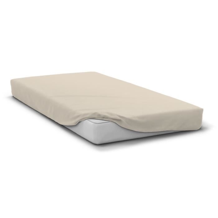 Drap housse - HOME LINGE PASSION - HP72113 - Microfibre 82 g - 180 x 200 cm - Bonnet 30 cm - Beige ivoire Drap housse - HOME LINGE PASSION - HP72113 - Microfibre 82 g - 180 x 200 cm - Bonnet 30 cm - Beige ivoire