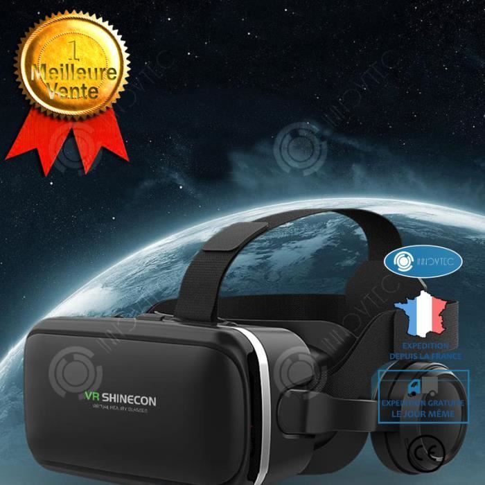 INN Version casque de téléphone mobile casque de réalité virtuelle 3D miroir panoramique lunettes VR -noir