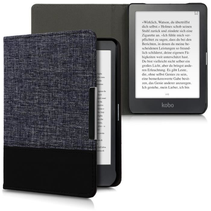 Housse Kobo Clara BW/Colour - Étui Tissu Gris Avec Fermeture Magnétique Et Support Intégré
