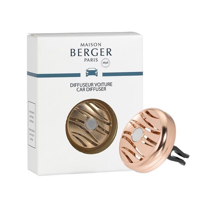 Désodorisant auto - LAMPE BERGER - Blissful - Cuivre rosé - Vendu sans parfum - Clip grille daération