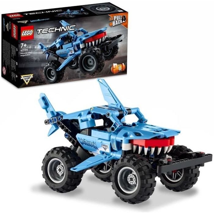 LEGO 42134 Technic Monster Jam Megalodon Voiture Jouet pour Enfants 7 Ans 2 en 1 Truck et Low Racer Lusca a Retrofriction