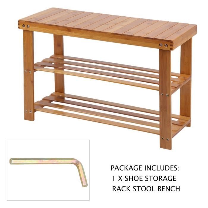 Etagere Banc A Chaussures 3 Niveaux Meuble Banc De Rangement