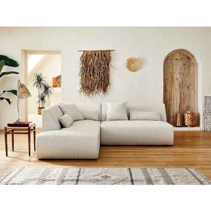 Onyx - canapé modulable dangle gauche 5 places - en tissu - Beige