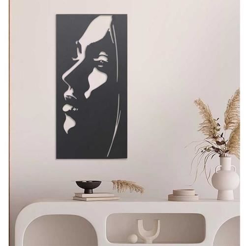 Décoration Murale Murale D'extérieur Femme Avec Détails Dorés Sur Le Visage Et La Main 80x160 Cm