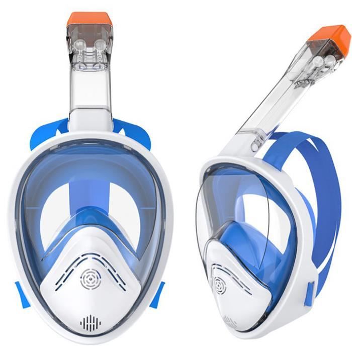 Masque de Plongée Adulte Intégral, Masque Snorkeling 180° View HD  Anti-buée, Masque Tuba Panoramique Anti-Fuite, Masque Plongée Dry Top  Respiration
