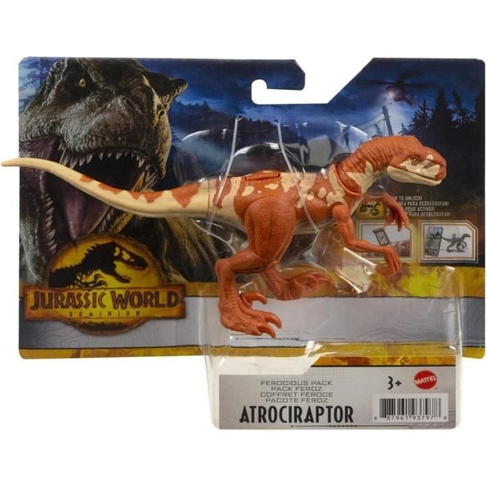 Dinosaure Atrociraptor Jurassic World Dino Feroces 19 cm Set